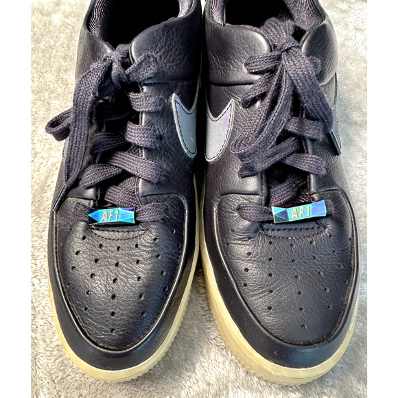 Nike Air Force 1 Sage Low LX Black Oil Shoes Sneakers Womens Size 7 AR5409-004 - Picture 8 of 8